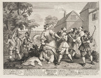 KG 14983
          <br/>
          Hudibras overrompeld door Crulla
          <br/>
          <em>Hogarth, William (1697 - 1764)</em>